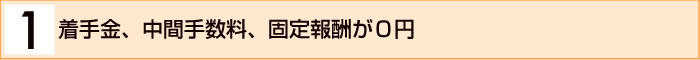 １．着手金、中間手数料、固定報酬が０円